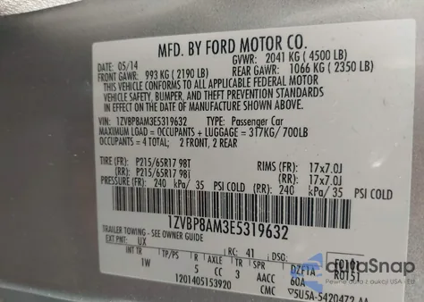 2014 Ford Mustang V6 from USA, damaged, VIN 1ZVBP8AM3E5319632